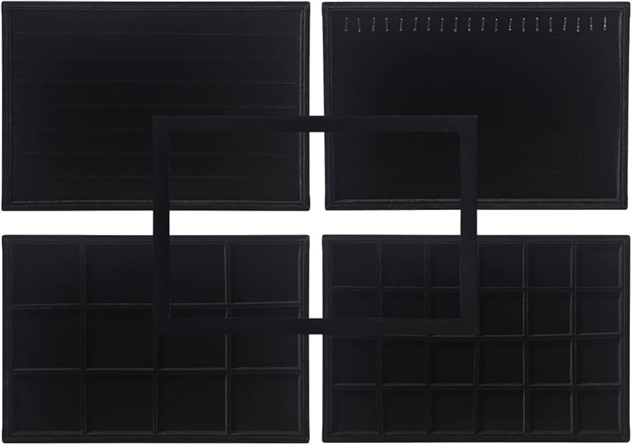 Coward Set of 5 Stackable Jewelry Organizer Tray Necklace Earring Box Storage Ring Bracelet Displ... | Amazon (US)