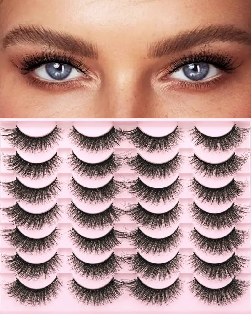 Kiromiro False Eyelashes Natural Look Wispy Faux Mink Lashes Fluffy 14mm Cat Eye Short Strip Lash... | Amazon (US)