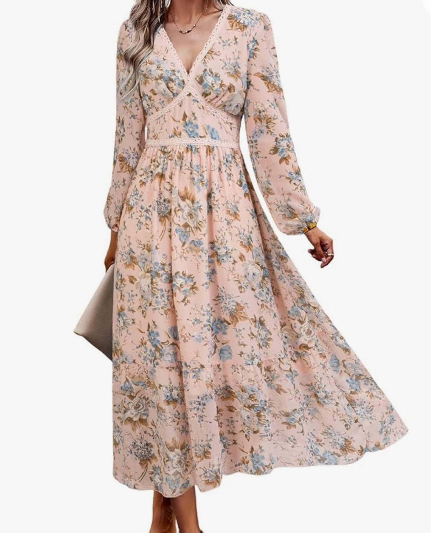 Flattering floral dress with sizes XS-XXL🌷 Great for Easter, wedding or baby shower! 

#easterdress
#weddingguestdress
#springdress
#longsleevedress
#floraldress
#deepvdress
#pinkdress

#LTKfindsunder50 #LTKplussize #LTKSeasonal