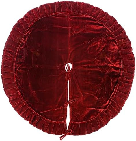 Vickerman 60" Plush Wine Velvet Christmas Tree Skirt - Self Cord Detail - Fully Lined - Tie Closu... | Amazon (US)