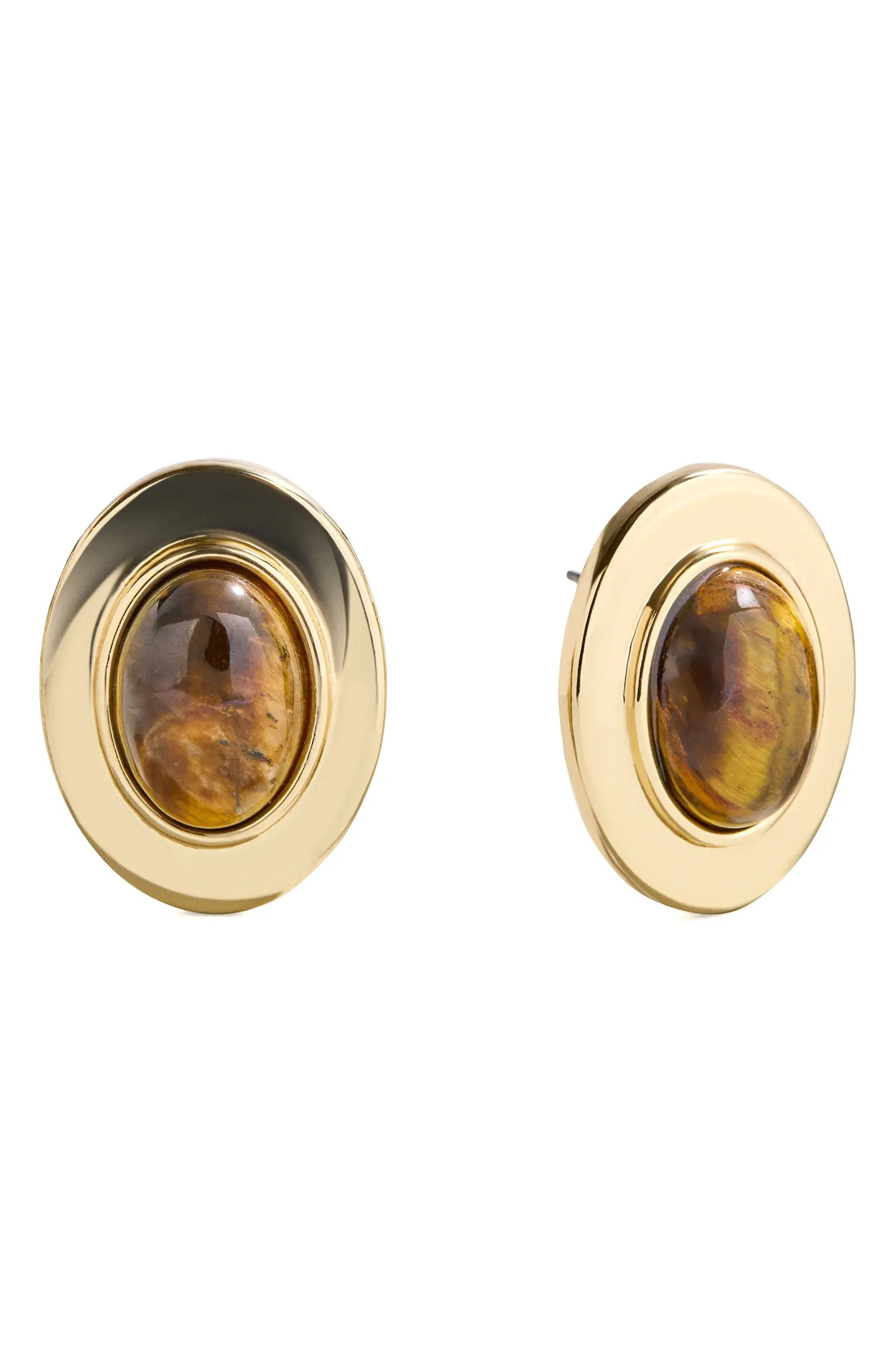 Samira Tiger's Eye Stud Earrings | Nordstrom