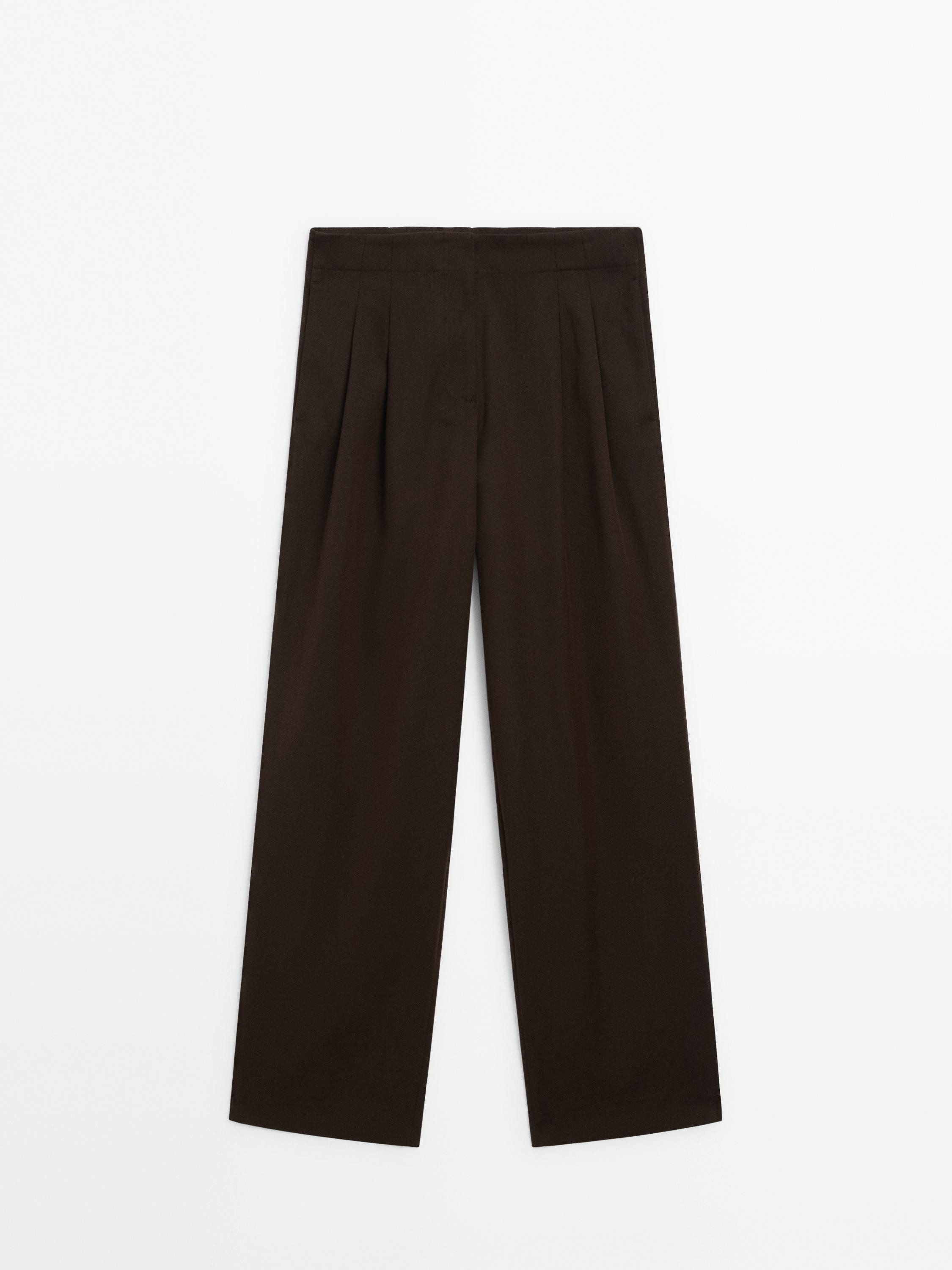 Weite Hose mit doppelter Bundfalte | Massimo Dutti DE