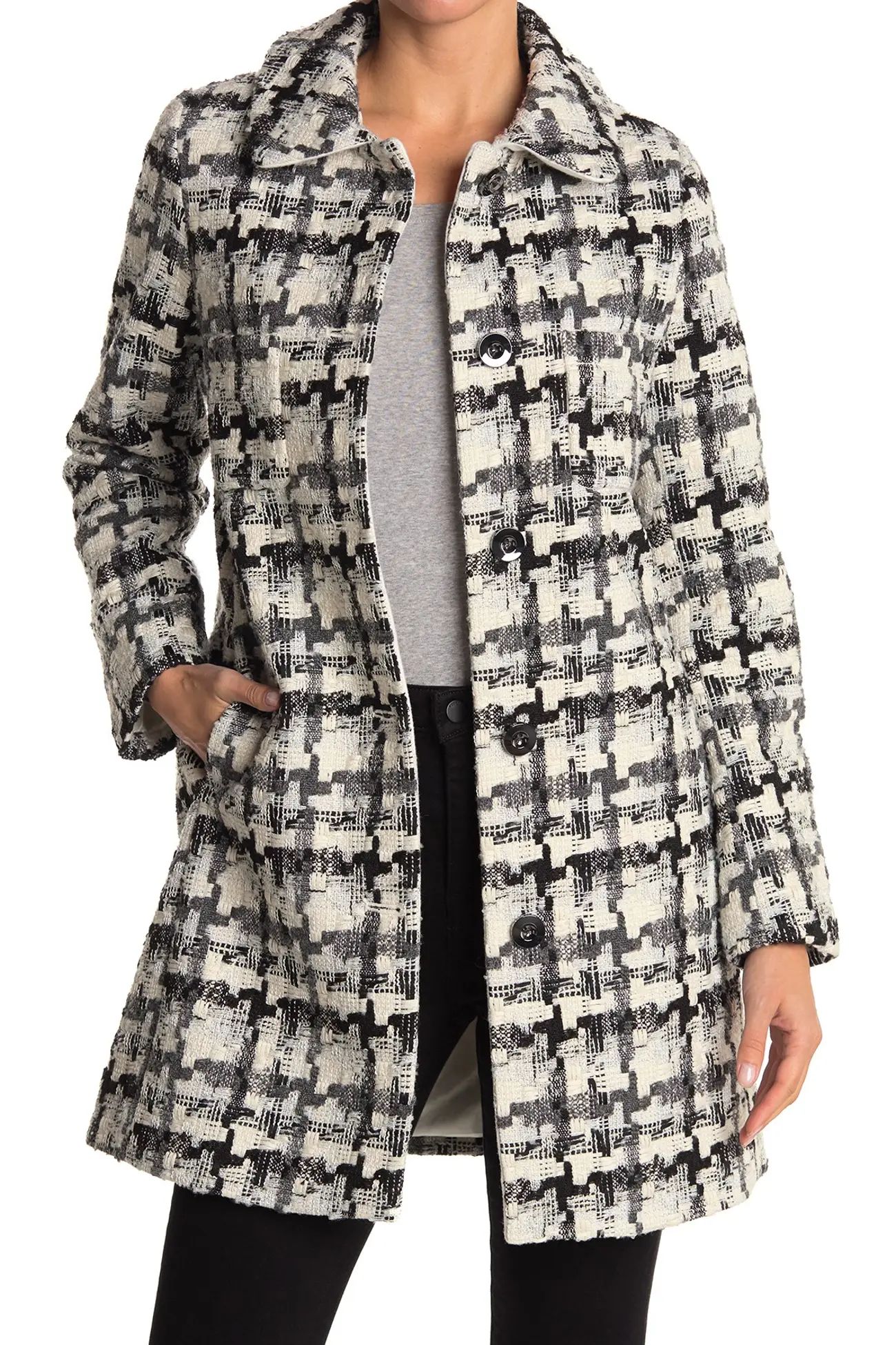 Laundry By Shelli Segal | Tweed Four Pocket Coat | Nordstrom Rack | Nordstrom Rack