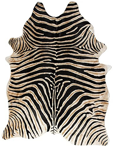 Natural Brazilian Cowhide Area Rugs for Living Room and Bedroom | Handmade 100% Cow Rug with Low Pile | Shed-Resistant Home and Office Rug, African Zebra, 5 ft x 7 ft | Amazon (US)