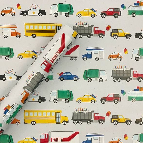 Vehicles Gift Wrapping Paper - Spritz&#8482; | Target