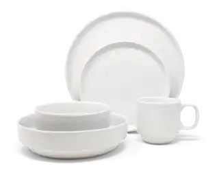 CANVAS Claremont 40pc Porcelain Dinnerware Set with Dinner Bowl, Serves 8, White | Canadian Tire