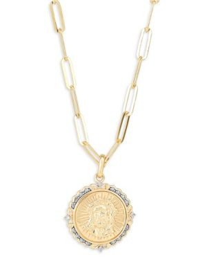 Gos Jesus 14K Goldplated Sterling Silver & 0.1 TCW Diamond Pendant Necklace | Saks Fifth Avenue OFF 5TH