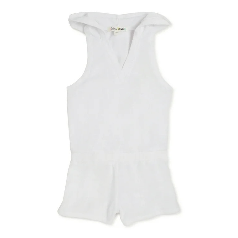 Miken Mermaids Girls Hooded Romper Swim Cover Up, Sizes 4-18 | Walmart (US)