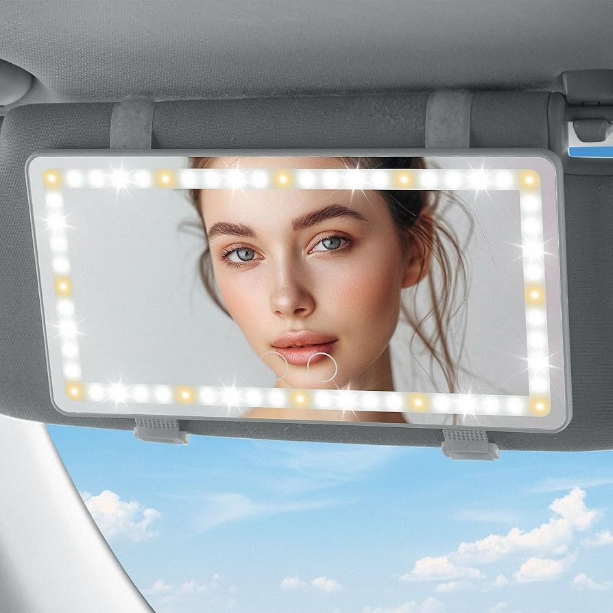 JOYTUTUS Car Sun Visor Vanity Mirror, Car Vanity Mirror with Lights, Makeup with 3 Light Modes & ... | Amazon (US)