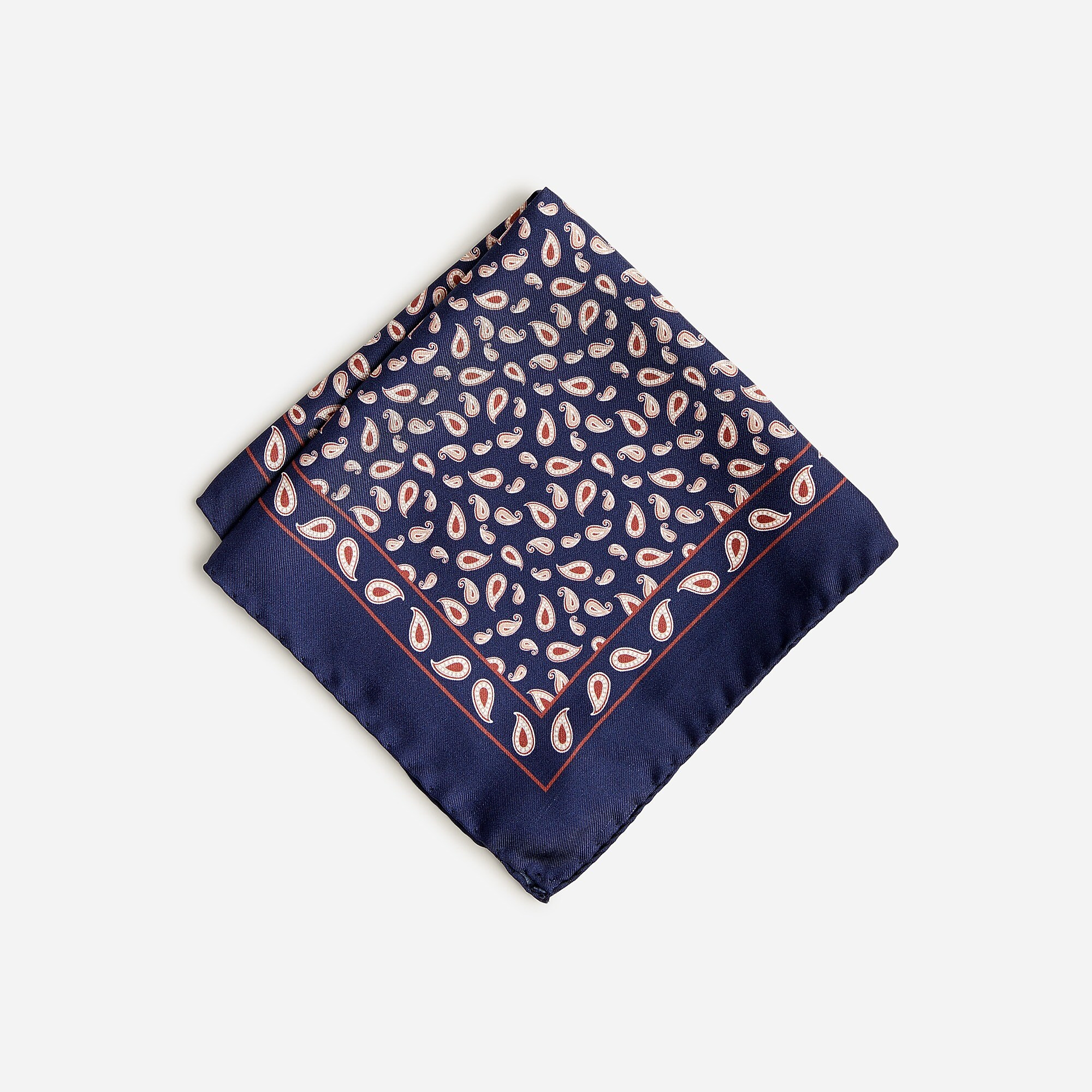 Italian silk pocket square in blue paisley | J. Crew US