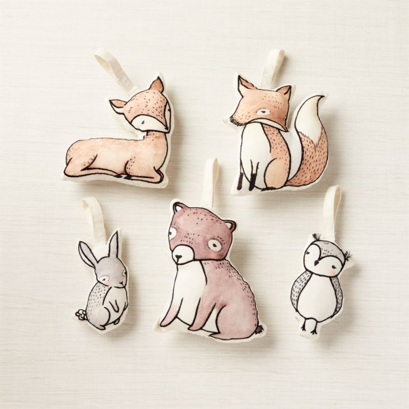 Woodland Animals Baby Rattles, Set of 5 + Reviews | Crate & Kids | Crate & Barrel