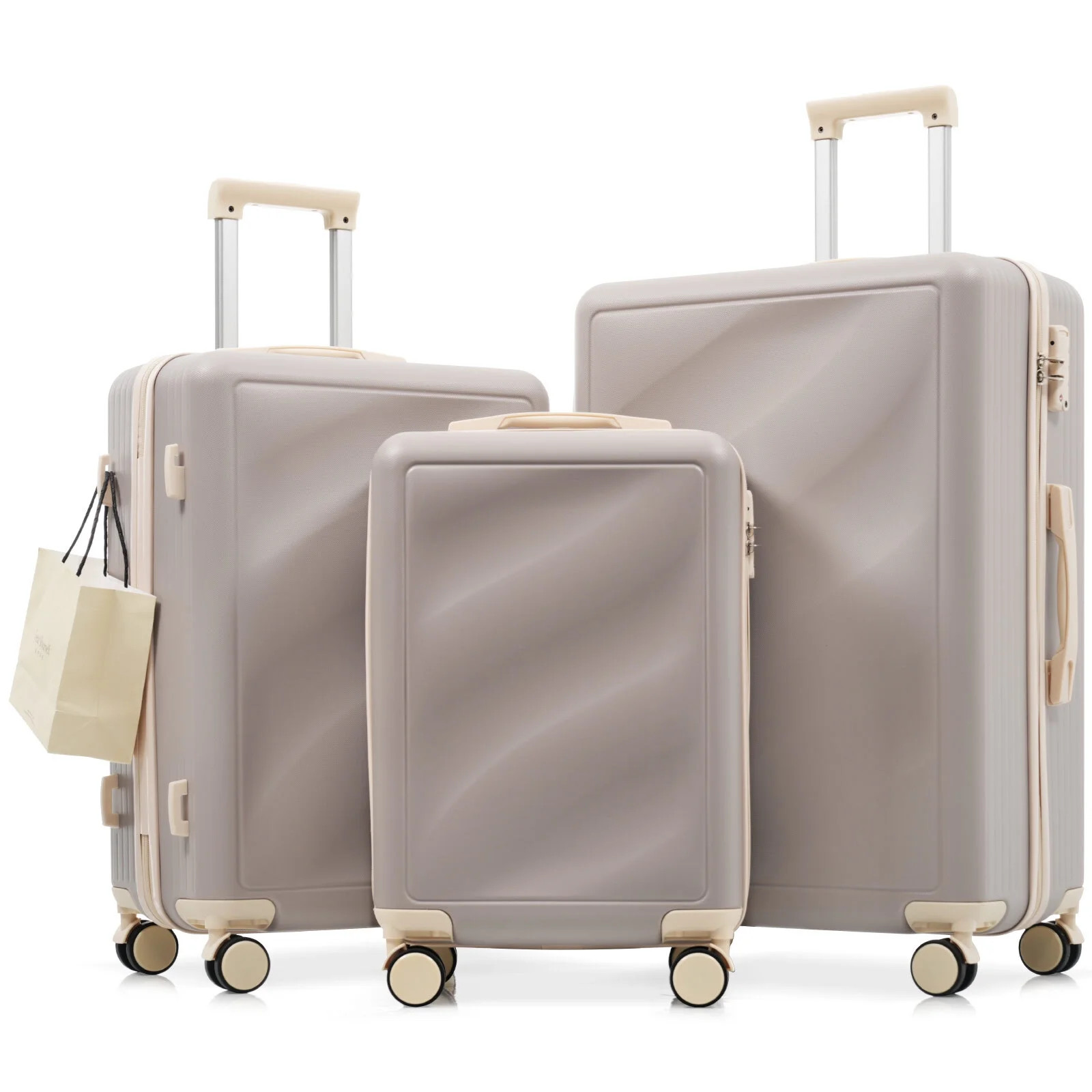 Euroco Luggage Set 3 Piece, ABS Hardside Suitcase with Spinner Wheels,TSA Lock and 2 Side Hooks,L... | Walmart (US)