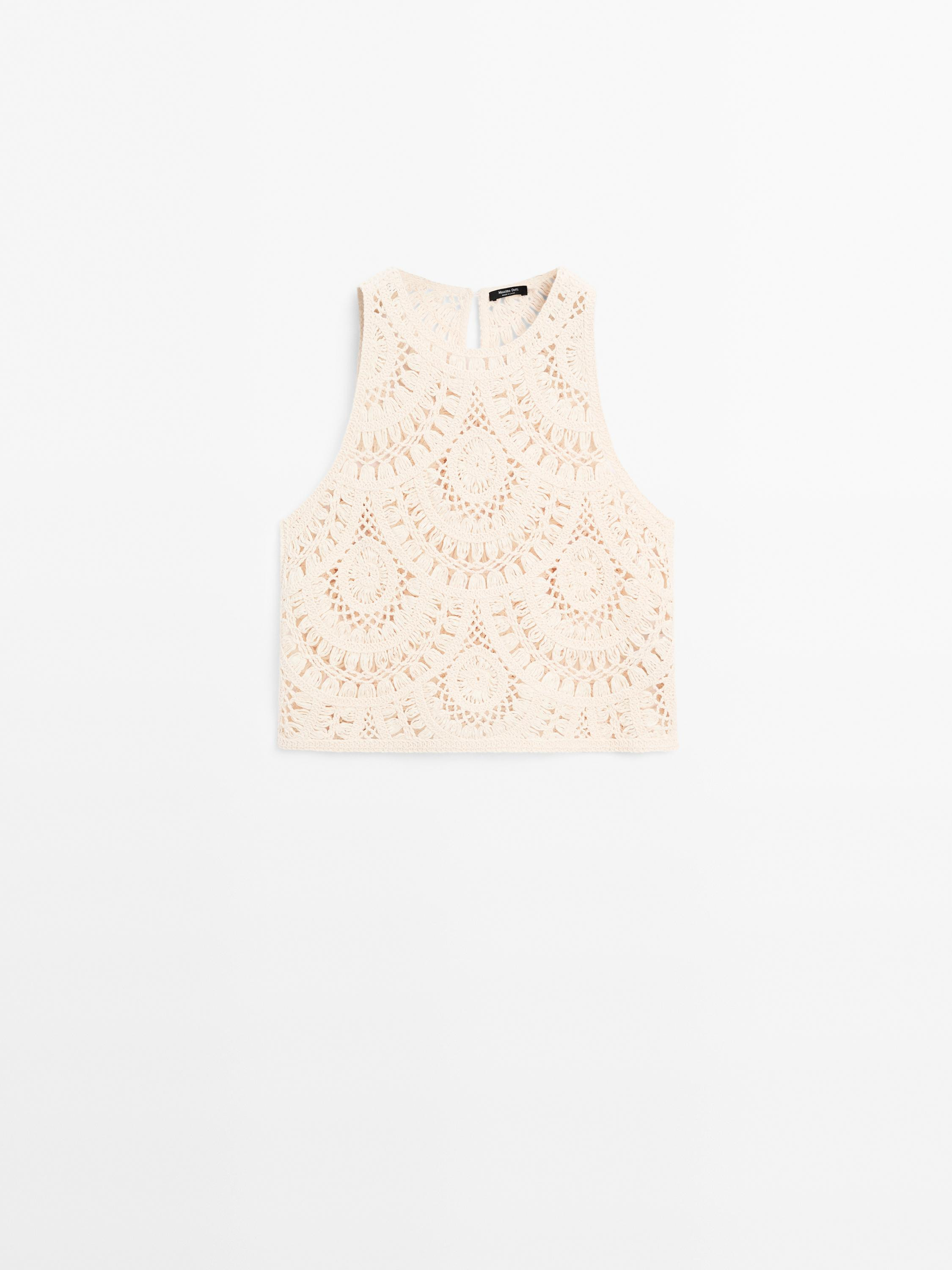 Crochet knit top | Massimo Dutti US