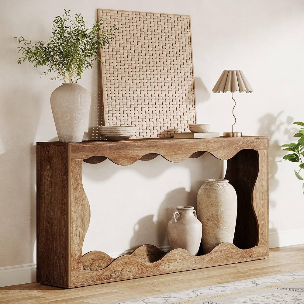 Tribesigns 63 Inches Farmhouse Console Table with Storage, Couch Table Behind Sofa, Long Entryway... | Amazon (US)