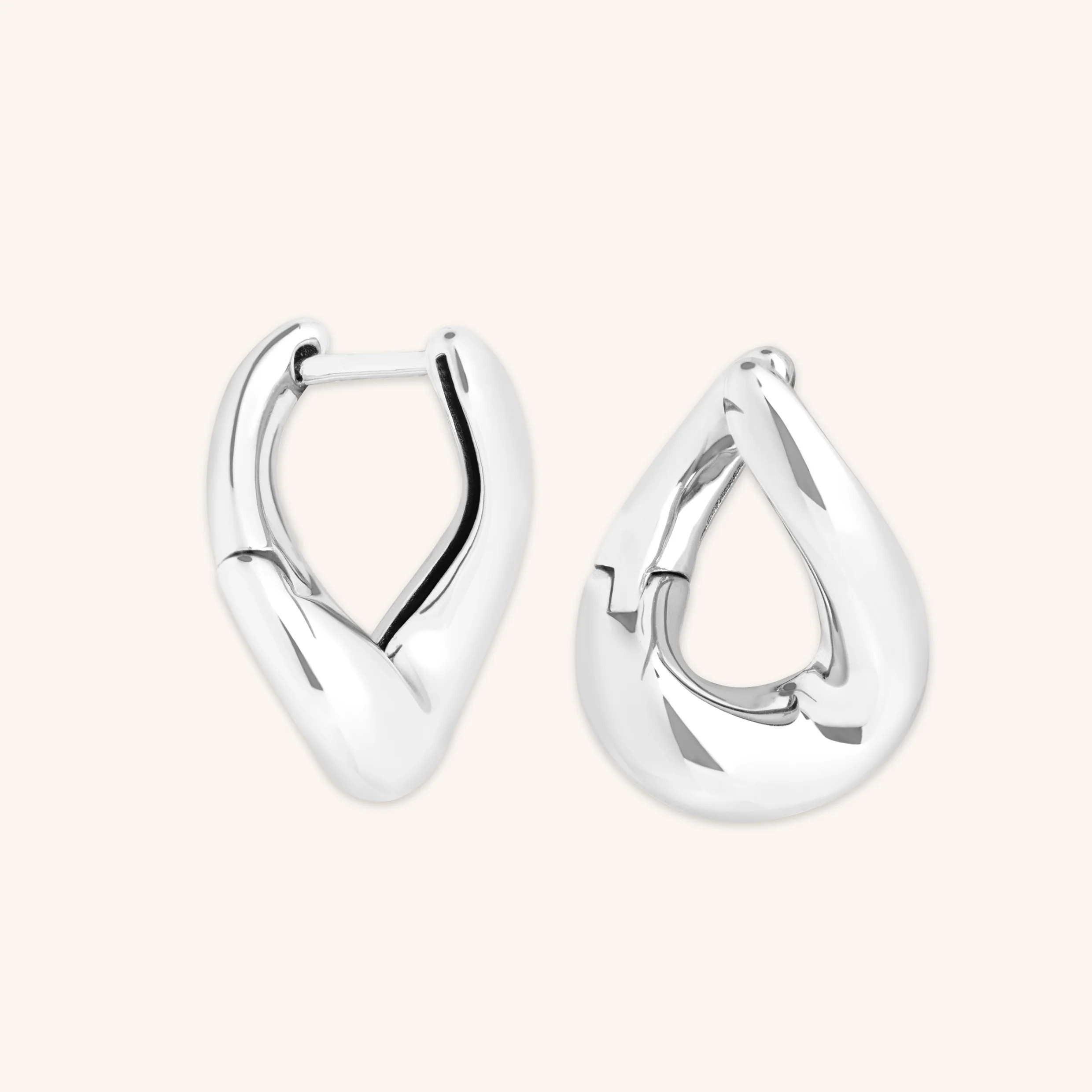 Molten Hoops in Silver | Astrid & Miyu UK