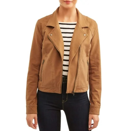 Women's Casual Knit Moto Jacket | Walmart (US)