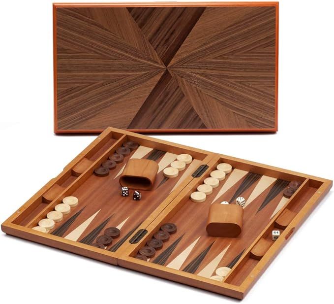 Premium Wooden Inlay Backgammon Board Game Set (Several Styles Available) (Focus - 15 Inches) | Amazon (US)