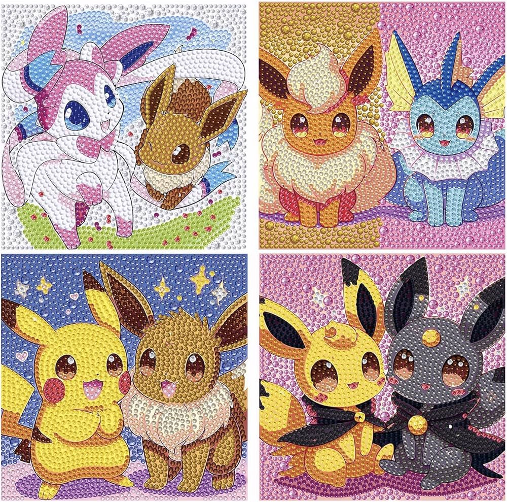YSUNETER Diamond Painting Kits for Kids Beginner - 4 Pack DIY 5D Full Drill Diamond Art Kits for ... | Amazon (US)