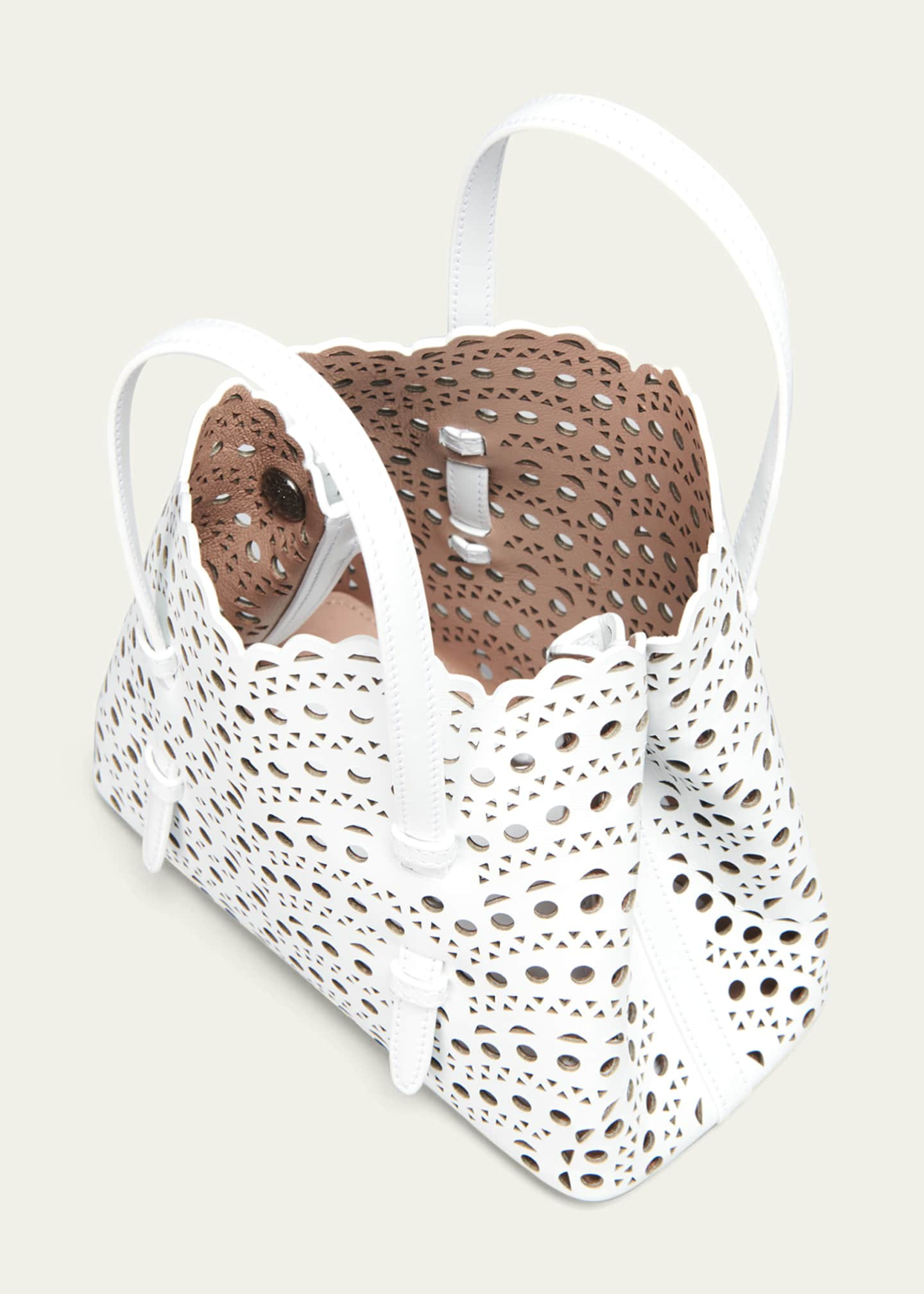 ALAIA Mina 20 Tote Bag in Vienne Wave Perforated Leather | Bergdorf Goodman
