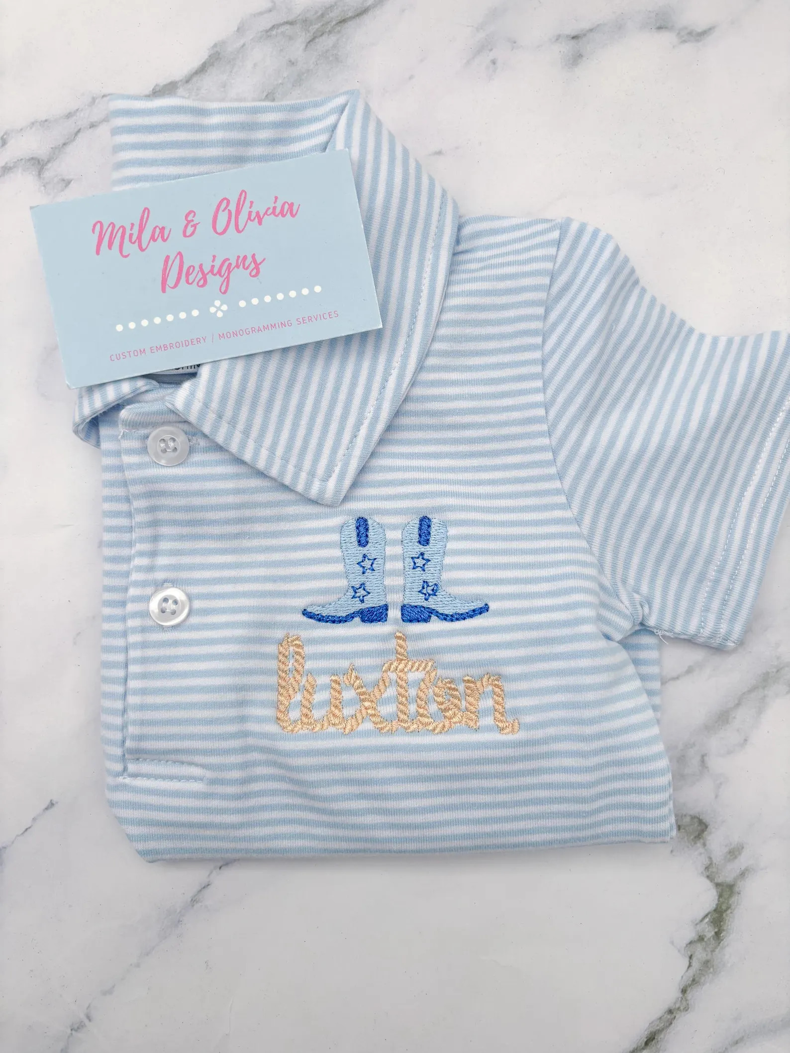 Monogrammed Rodeo Toddler Polo, Cowboy Boots, Boy Gift | Etsy (US)
