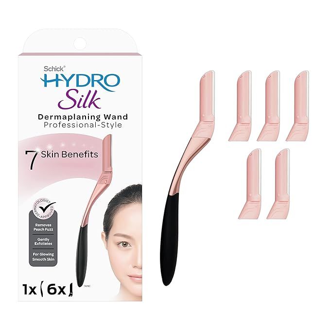 Schick Hydro Silk Dermaplaning Wand for Face with 6 Refill Blades | Dermaplane Peach Fuzz Remover... | Amazon (US)