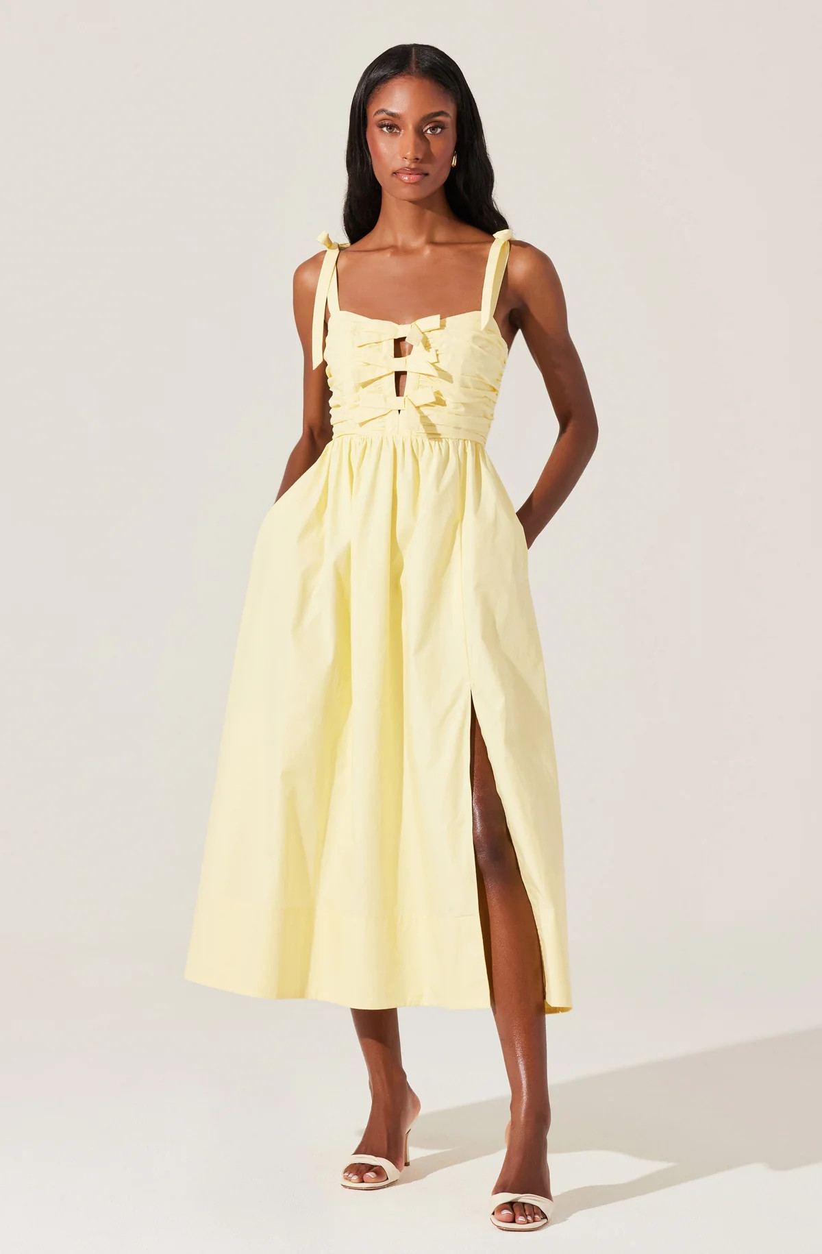 Helia Bow Front Midi Dress | ASTR The Label (US)