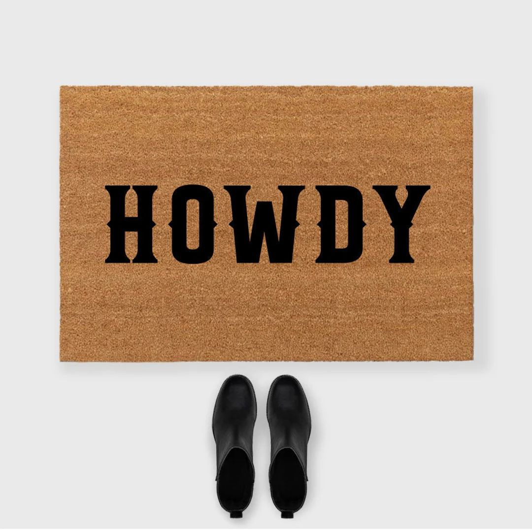 Howdy Doormat,howdy Door Mat,howdy Y'all Doormat, Howdy Y'all Door Mat,cowboy Doormat, Country Do... | Etsy (US)