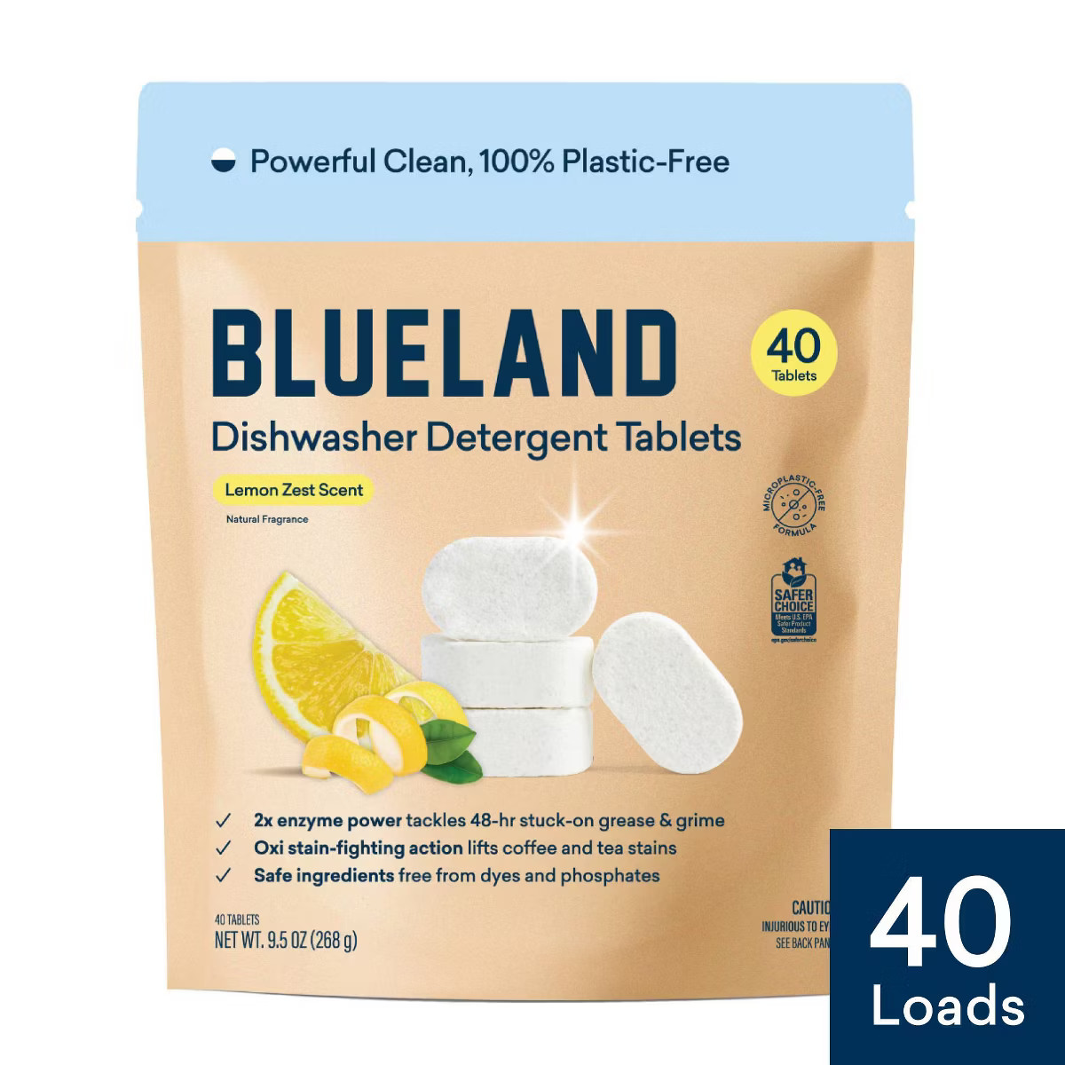 Blueland Lemon Zest Dishwasher Detergent Tablets - 40ct | Target