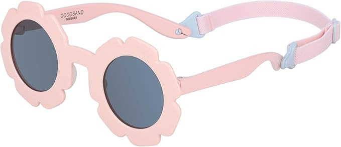 COCOSAND Toddler Sunglasses with Strap Polarized Lens Retro Flexible Flower Frame for Baby Kids B... | Amazon (US)