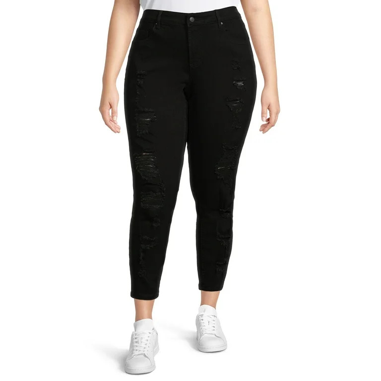 Dollhouse Womens Heavly Destructed Skinny | Walmart (US)