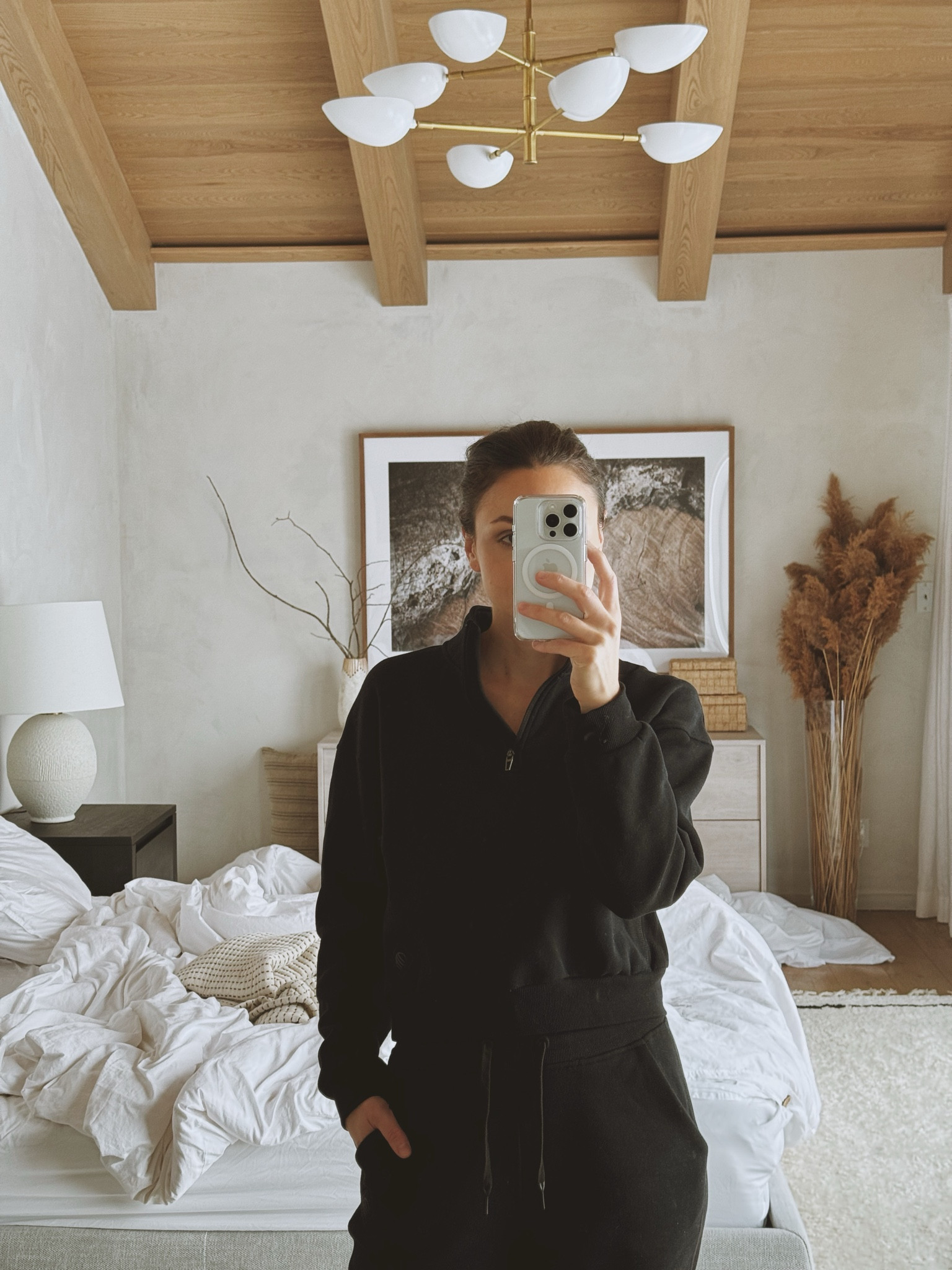 My cozy black sweat suit. Black jogger, black half zip sweatshirt. Worn on repeat over these winter days. 

#LTKFindsUnder100 #LTKActive