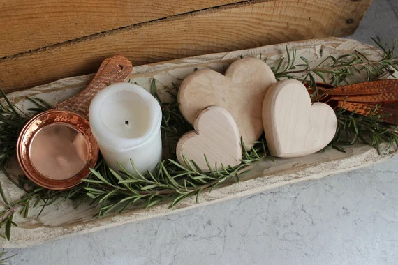 Wooden Hearts, Set Of Three Valentines Day Decorations, Handcrafted From Solid Rustic Maple | Etsy (US)