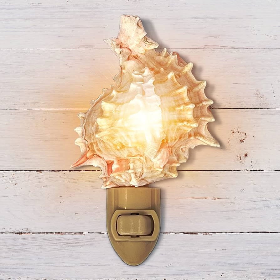 Tumbler Home Shell Night Light, Seashell Nightlight for Bathroom, Unique Coastal Night Light for ... | Amazon (US)