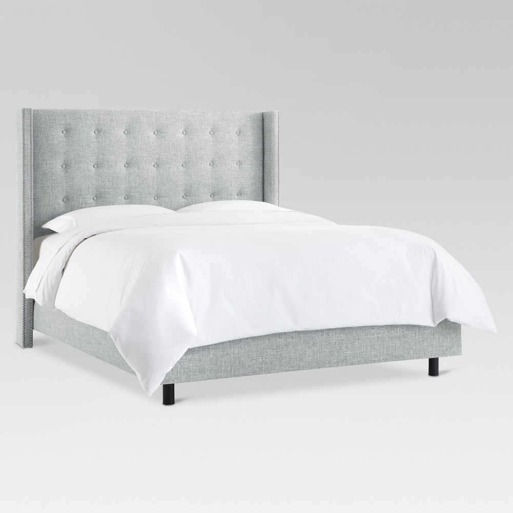 Nail Button Tufted Wingback Bed (Full) Pumice - Threshold | Target