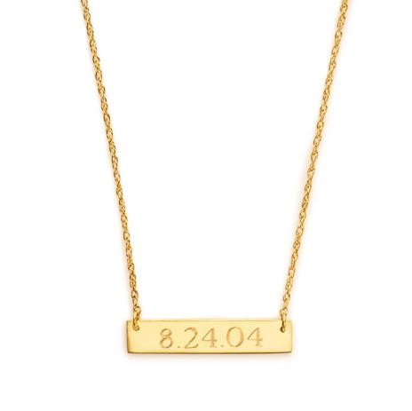 Engraved Bar Necklace | Moon and Lola