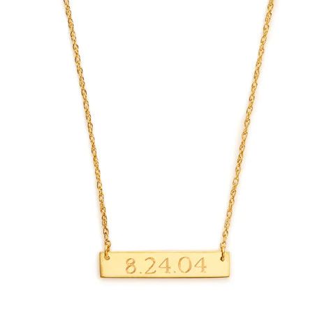 Engraved Bar Necklace | Moon and Lola