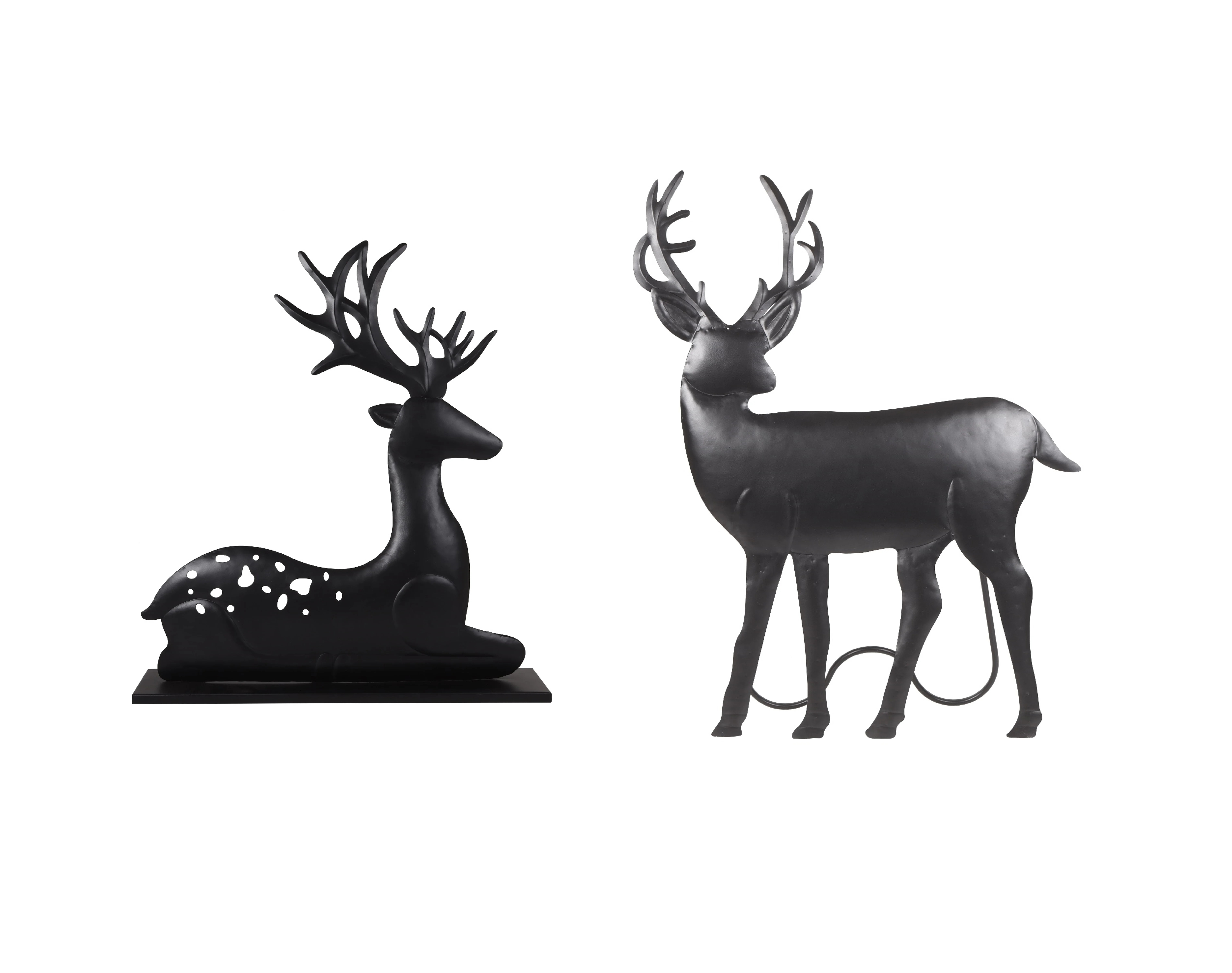 Holiday Time Set of 2 black Finish Couple Deer Silhouette, Christmas Decorations - Walmart.com | Walmart (US)