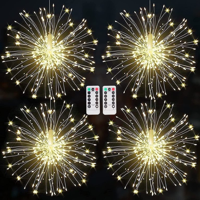 4 Pcs Firework Lights Outdoor Holiday Tree Lights Christmas Decorations, Wedding Hanging Star Lig... | Walmart (US)