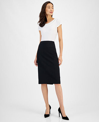 Women's Below-the-Knee Stretch Pencil Skirt, Regular & Petite Sizes | Macy's