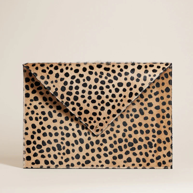 Large Envelope Pouch - Leopard with Pink | Parker Thatch