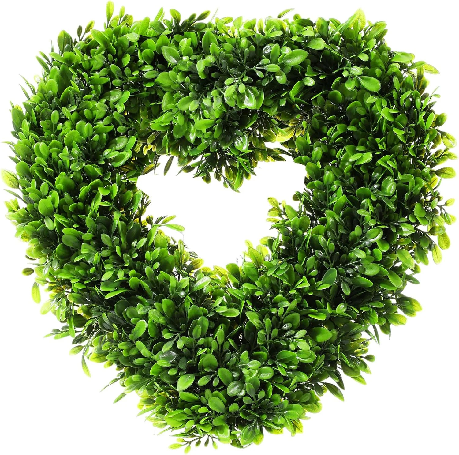 Valentine's Day 16" Boxwood Heart-Shaped Wreath, Artificial Greenery Wreath for Front Door Wall H... | Walmart (US)