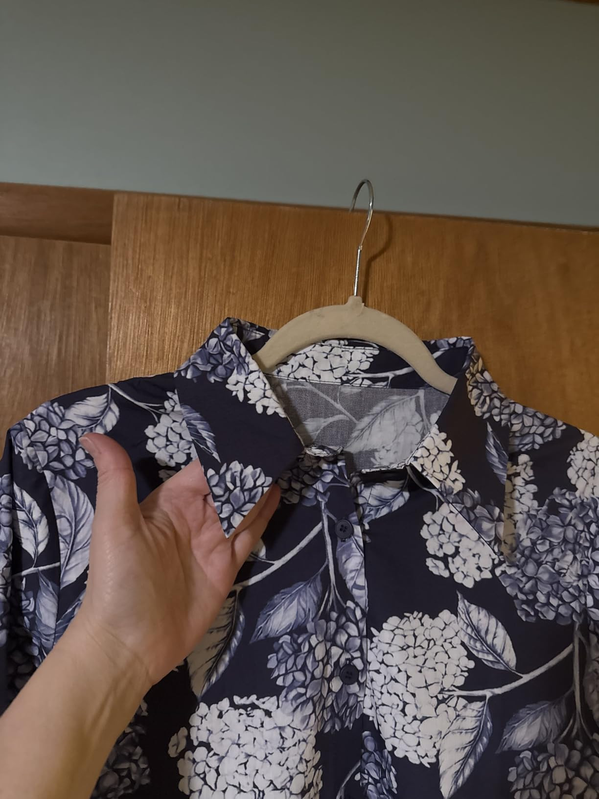 Floral Midi Dress for Women 3/4 Sleeve Cotton Button Up Collared Shirt Dress Flowy Ruffle Hem Spr... | Amazon (US)