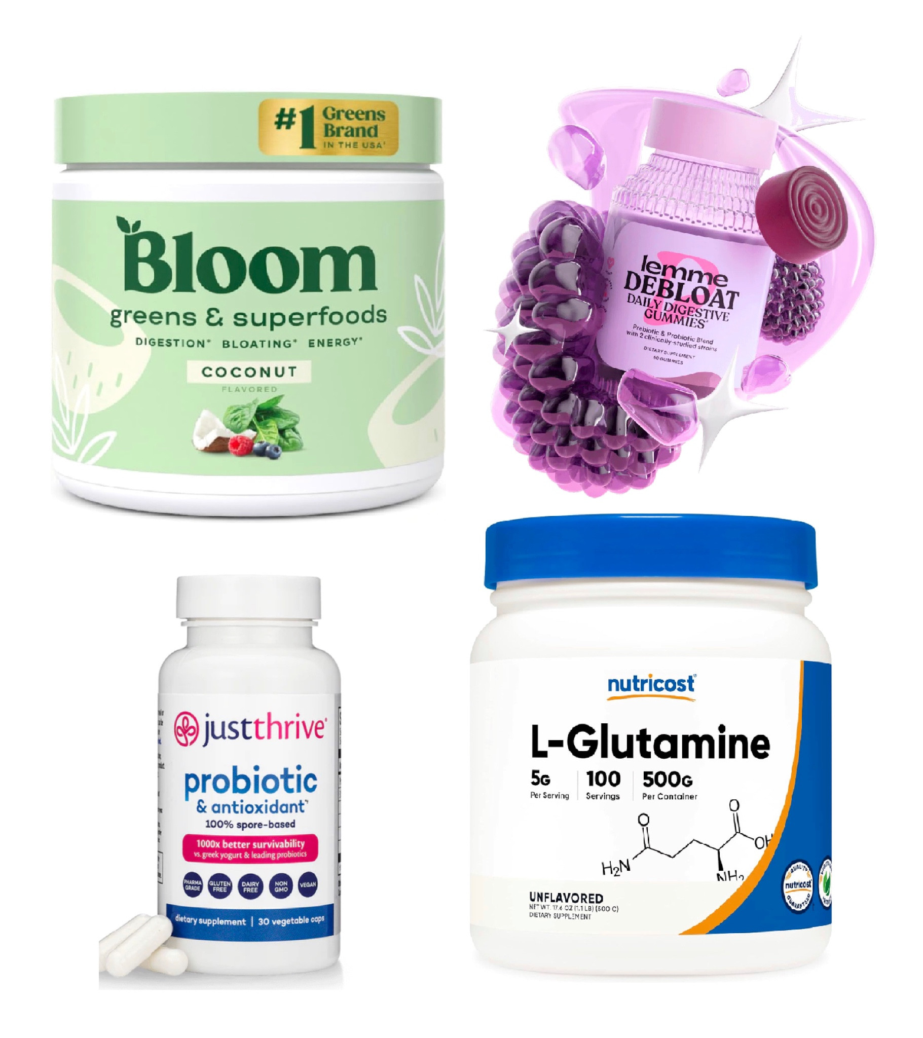 My favorite supplements for bloating and gut health #guthealth #bloating #healthygut #lemmedebloat #bloom #justthrive #probiotics 

#LTKfitness