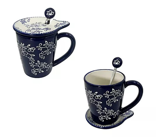 Make Your Selection: Temp-tations Set of (2) 16-oz Lidded Mugs with Spoons | QVC