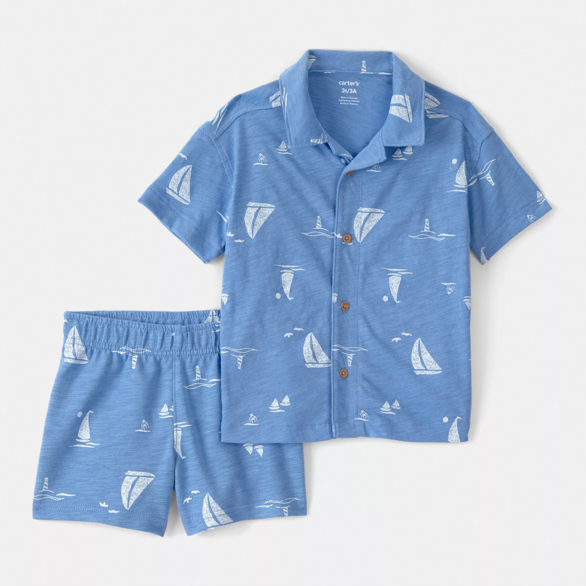 Toddler Boy Carter's 2-Piece Sailboat Top & Shorts Set | Kohl's