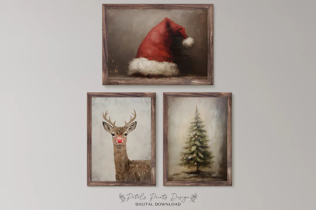 Gallery Wall Prints SET Christmas Printable Art Gallery Wall - Etsy | Etsy (US)