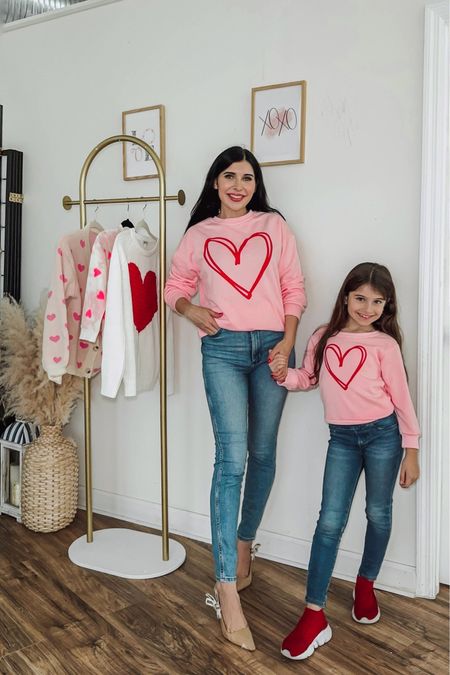 Mommy and me Valentine’s Day matching heart pink sweaters 💕 

#LTKMostLoved #LTKkids #LTKfamily