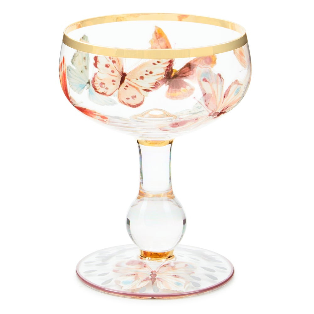 Butterfly Hill Coupe Glass | MacKenzie-Childs