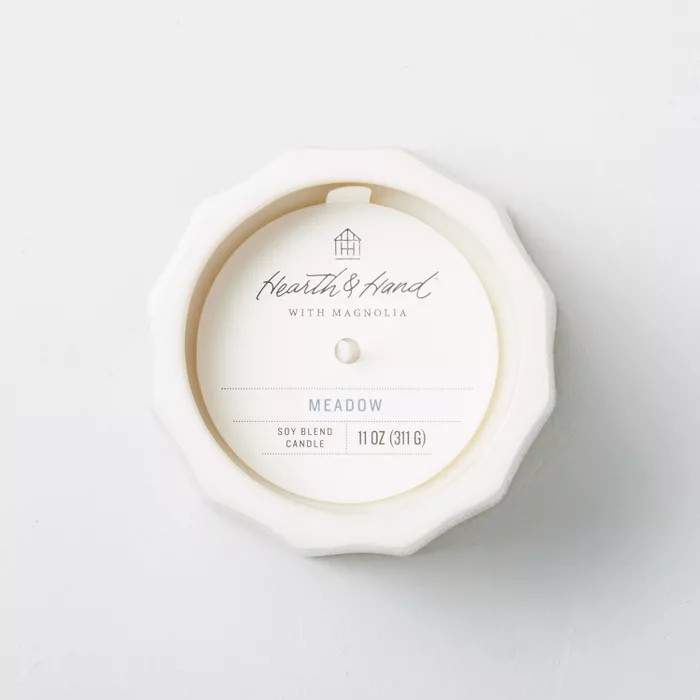 11oz Meadow Wide Fluted Speckled Ceramic Seasonal Candle - Hearth & Hand™ with Magnolia | Target