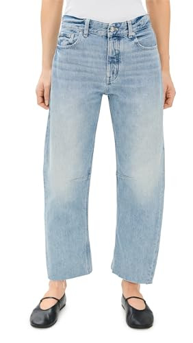 Madewell Women's The Darted Barrel-Leg Jeans, Edmonson Wash, Blue, 30 | Amazon (US)